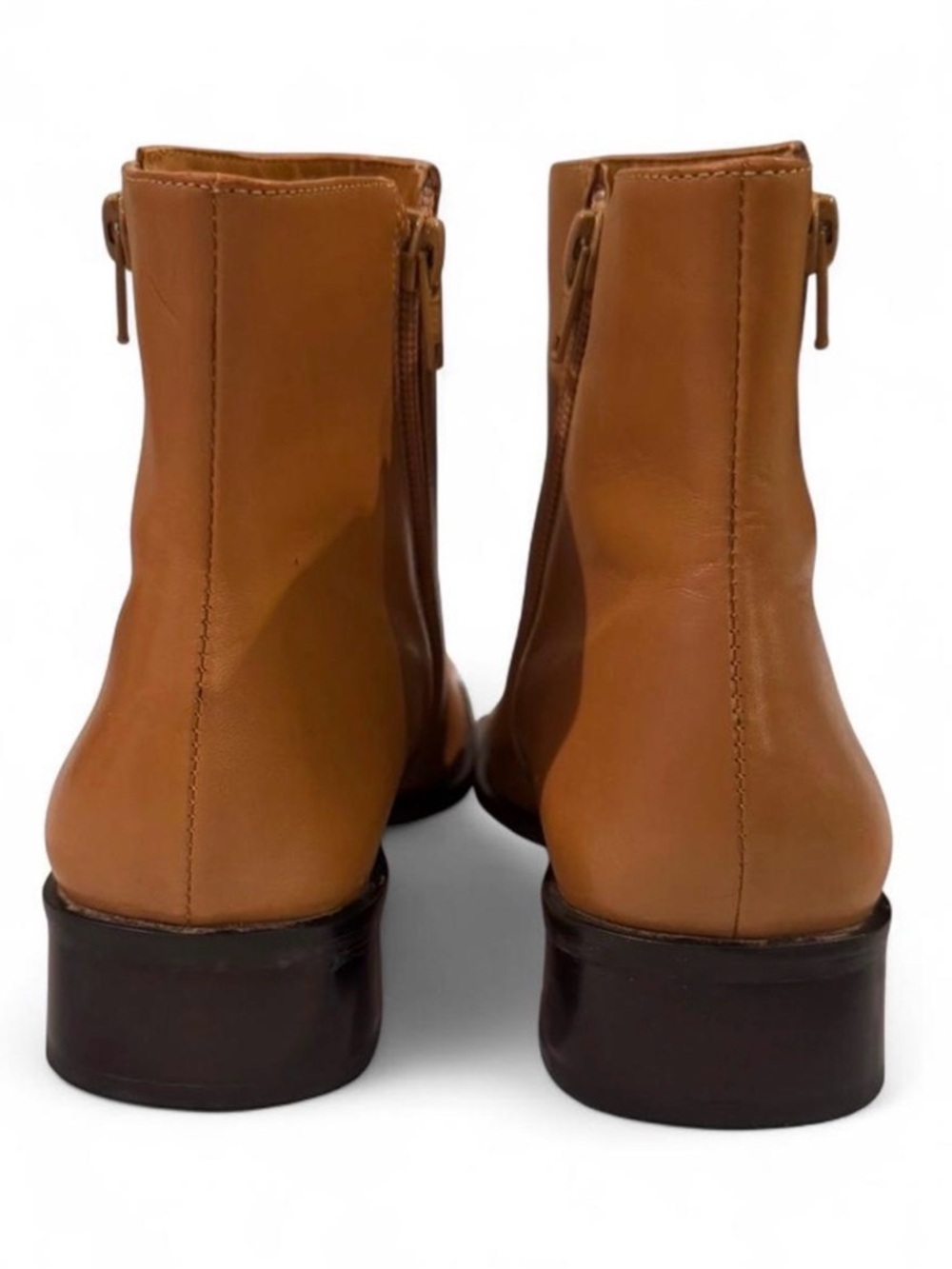 Bruno Valenti Leather Ankle Boots Square Toe Tan Minimalist 90s Made in Brazil 7 - Picture 5 of 7